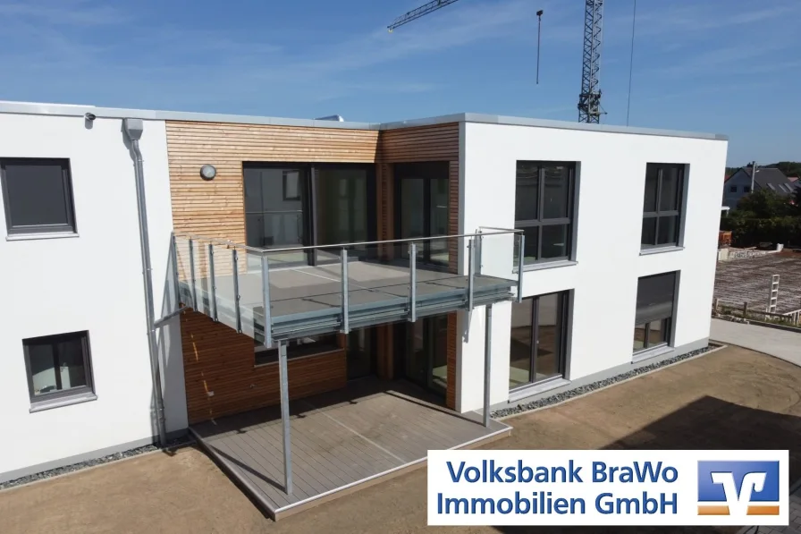 Ansicht von Südwesten - Wohnung kaufen in Braunschweig - Neubau - kurzfristig beziehbar - Wärmepumpenheizung - Energieklasse A