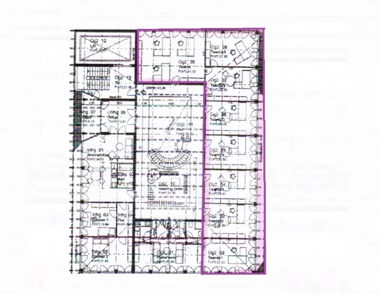 Grundriss 2 OG - Büro/Praxis mieten in München - STOCK - lichtdurchflutet | nahe Riem Arcarden