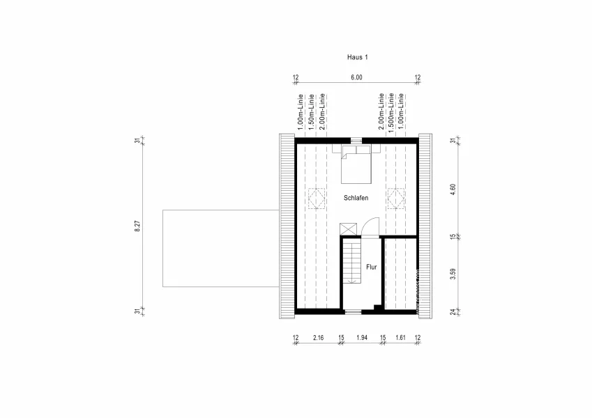 Grundriss Dachgeschoss Haus 1 