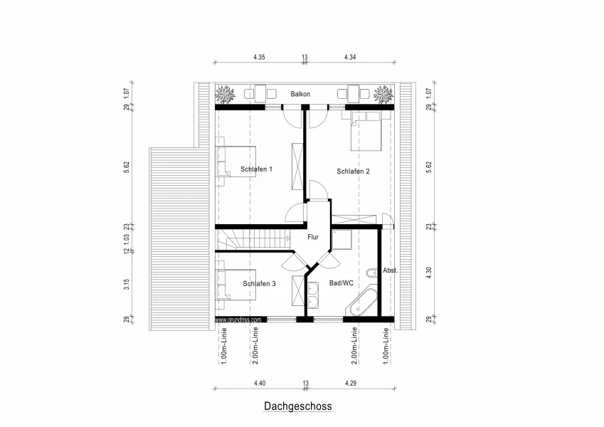 Grundriss obere Etage