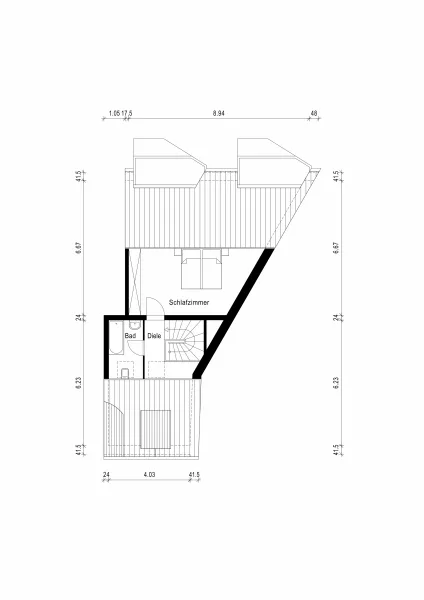 Grundriss obere Etage