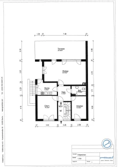 Grundriss Erdgeschoss - Haus kaufen in Neuss - Gepflegtes Zweifamilienhaus in beliebter Wohnlage