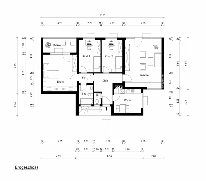 Grundriss - Wohnung kaufen in Neuss - Große Erdgeschosswohnung mit Garten in gefragter Wohnlage