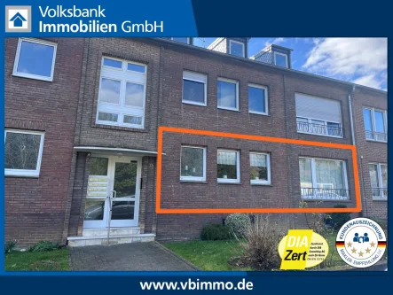 Frontansicht Wohnung - Wohnung kaufen in Viersen - Viersen: Vermietete Eigentumswohnung im Hochparterre mit Balkon und Gartennutzung & Stellplatz