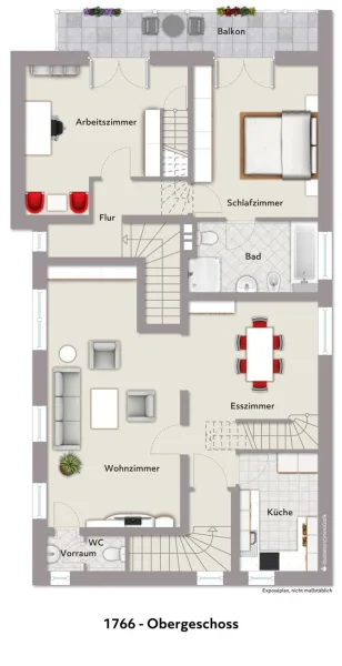 Grundriss OG visualisiert 1766