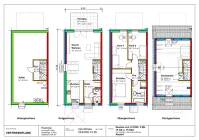 Grundriss Haustyp Swing 550 (DH1 + RH 3, 4 ; DH2 + 5 spiegelverkehrt)