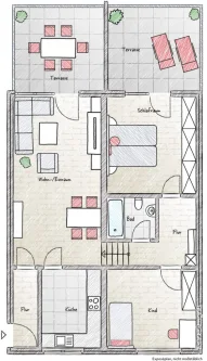 Grundriss. - Wohnung mieten in Bosen - 3 ZKB Wohnung mit 2 Terrassen in Bosen sucht nette Mieter