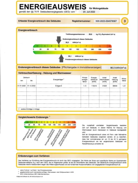 Energieausweis Wohngebäude