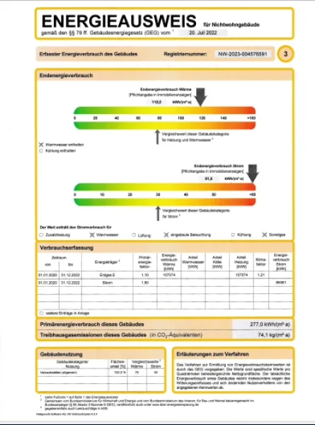 Energieausweis Nichtwohngebäude