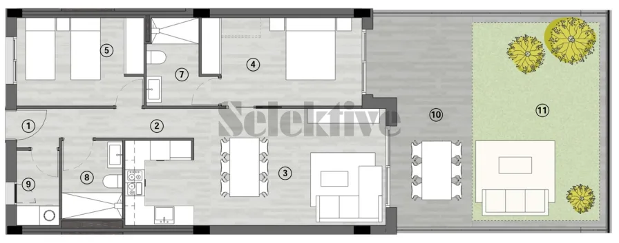 Grundriss Bsp. - Appartment 1