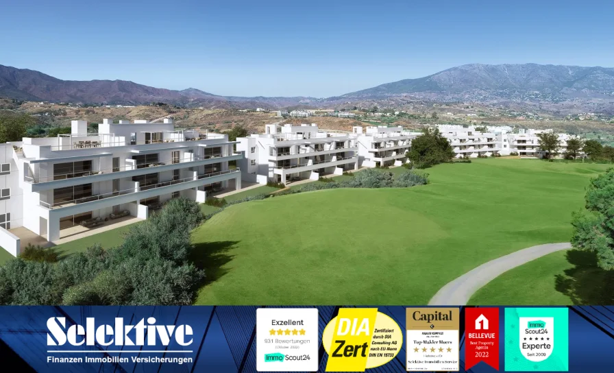 Titelbild - Wohnung kaufen in Mijas - 2-3 Schlafzimmer-Apartments an der Costa del Sol, Malaga, in unmittelbarer Nähe zum Golfplatz