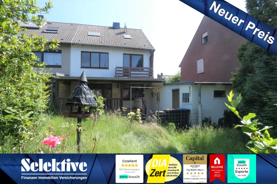 Titelbild - Haus kaufen in Moers - Doppelhaushälfte mit Garage bietet Ihnen viele Möglichkeiten in guter Lage von Moers-Eick-Ost!