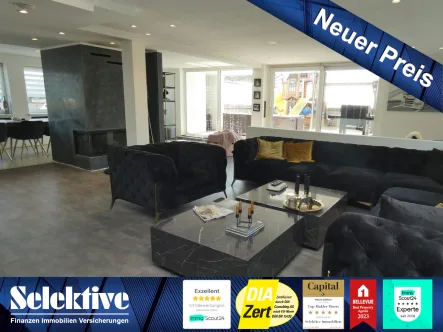 Titelbild - Wohnung kaufen in Duisburg - Ihre einmalige Chance! - Penthousewohnung mit 90m² Dachterrasse, eigenem Schwimmbad und Doppelgarage