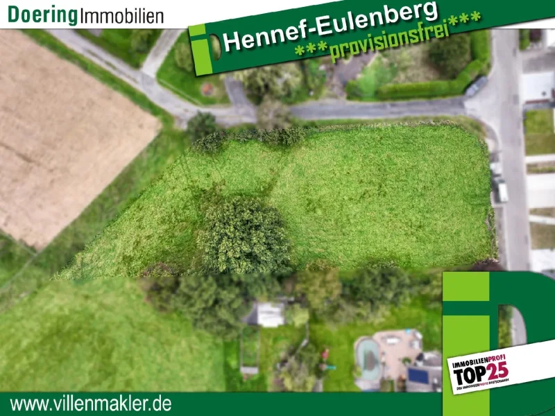 Luftbild - Grundstück kaufen in Hennef - *Provisionsfrei* Idyllisches Grundstück in Hennef-Eulenberg: Ihre Traumimmobilie wartet! 