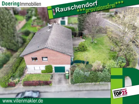 Luftbild - Haus kaufen in Königswinter - Bungalow mit tollem Garten auf Eckgrundstück in Rauschendorf