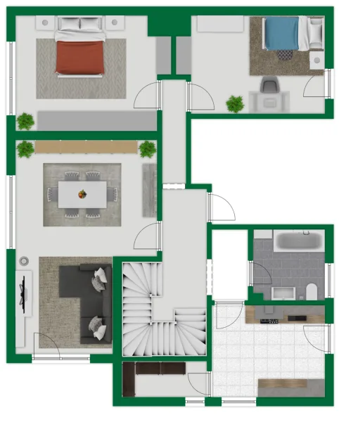 Grundriss-Skizze Obergeschoss