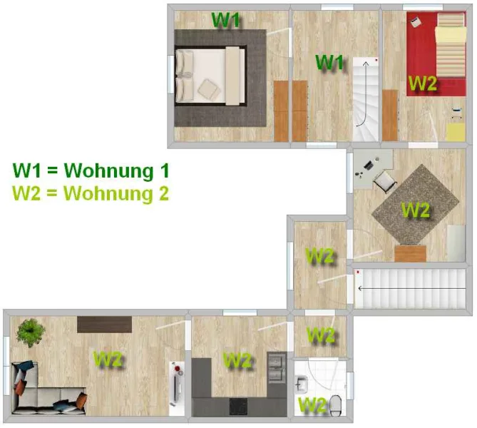 Grundriss-Skizze Obergeschoss