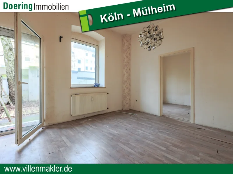 Wohnbereich - Wohnung kaufen in Köln / Mülheim - Entkernte Erdgeschoss-Wohnung mit eigenem Garten