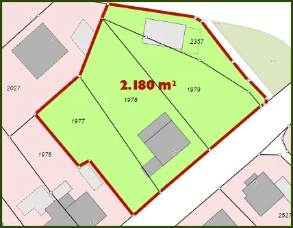 Auszug Katasterplan - Grundstück kaufen in Siegburg - Siegburg-Stallberg: 3-Familienhaus mit Baugrundstück