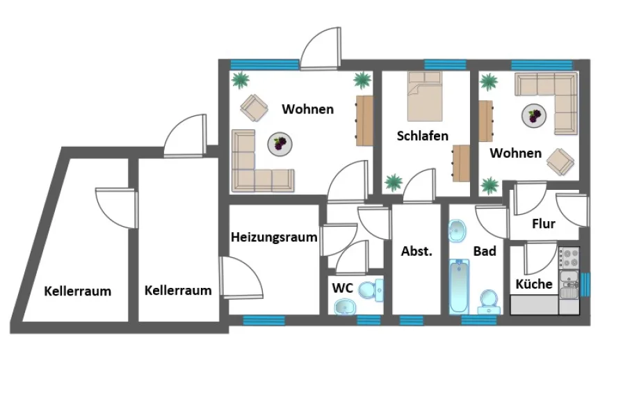 Grundriss Kellergeschoss / Souterrain