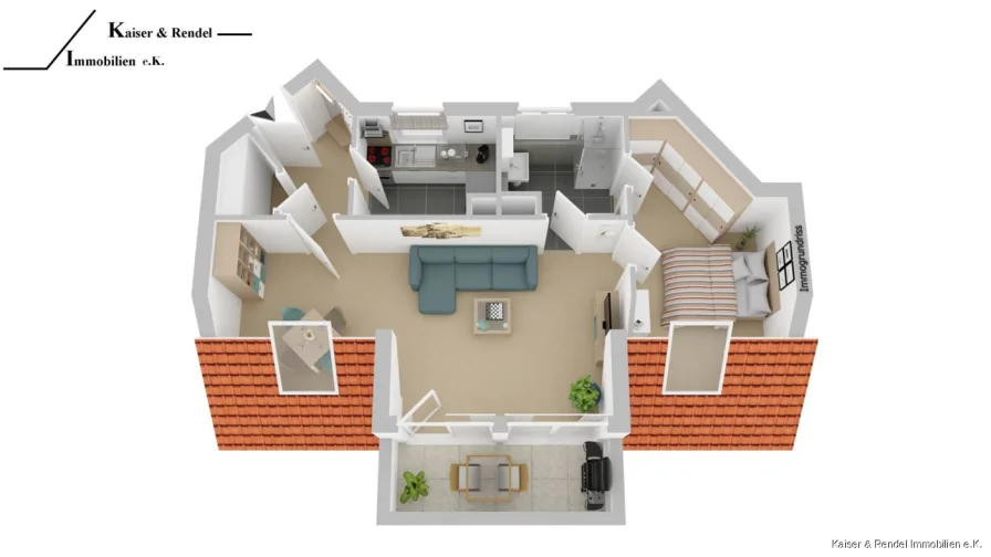 Grundriss 3D visualisiert