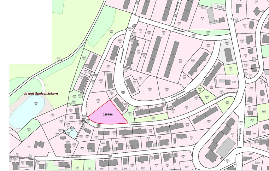 Lageplan-Grundstück2885-48-Louisianastr - Grundstück kaufen in Zweibrücken - Wohnbaugrundstück Zweibrücken-Kreuzberg