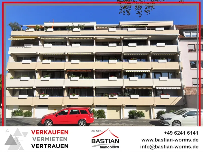 Headfoto - Wohnung kaufen in Worms - zentral - naturnah - wertstabil: 3 ZKB mit Südwest-Balkon, Lift und Stellplatz als Kapitalanlage!