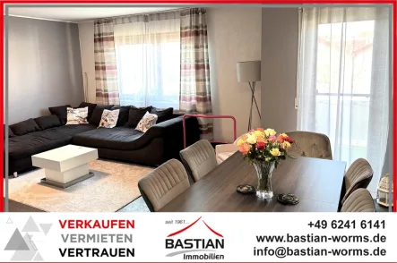 Heasfoto - Wohnung kaufen in Worms / Neuhausen - Hier ist sie, die klassische 3-Zimmerwohnung mit 95 m², Balkon, Stell- u. TG-Platz! Neuhausen!