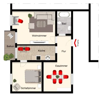 2.Obergeschoss - Wohnung kaufen in Kamen - Gut geschnittene Wohnung mit Balkon und Stellplatz