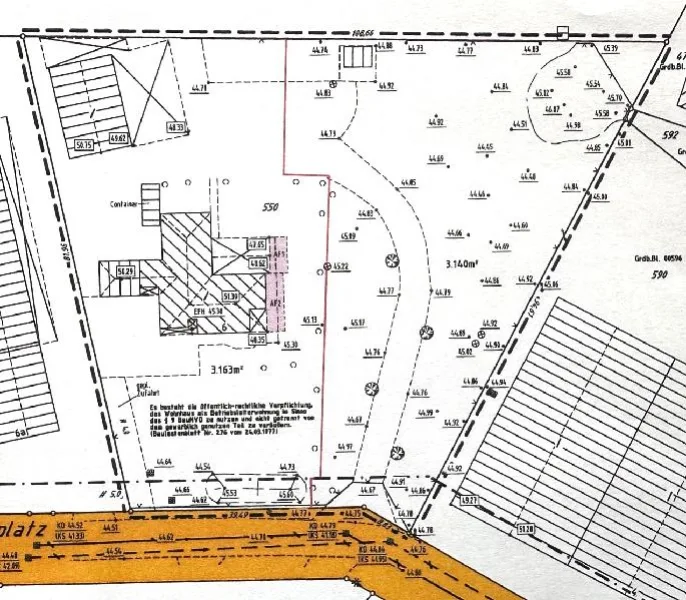 Lageplan mit Baugrund rechts