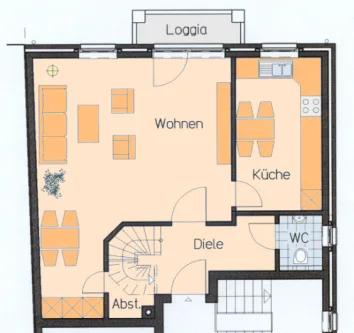 Grundriss 2. OG - Wohnung mieten in Kerken - Schicke Maisonette-Wohnung mit Balkon