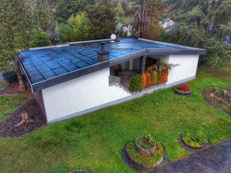 Vogelperspektive - Haus kaufen in Hagenbach - Großzügiger Bungalow mit Potenzial in ruhiger Lage von Hagenbach