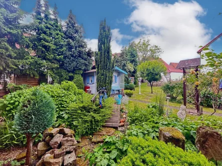 Gartenbereich - Haus kaufen in Eschbach - Freistehendes Einfamilienhaus auf großem Grundstück mit tollem Garten