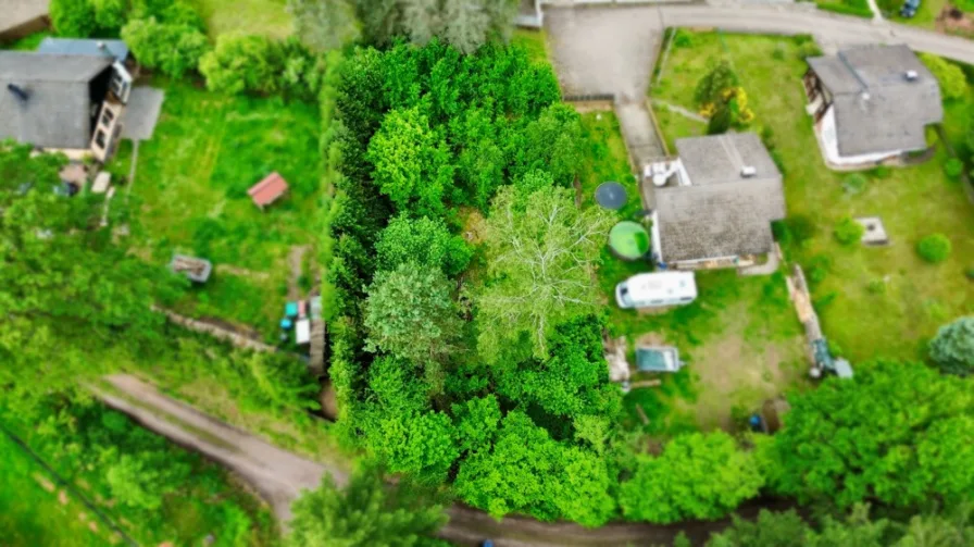 Drohnenansicht - Grundstück kaufen in Wilgartswiesen / Hofstätten - Wochenendgrundstück mit einer Größe von 800 m² in Hofstätten