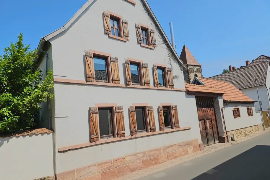 Außenansicht  - Haus kaufen in Obrigheim - Großes ehemaliges Weingut mit uneinsehbarer Hof und Gartenfläche