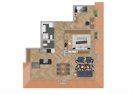 WE 1.3.2 (DG) - Wohnung mieten in Landau in der Pfalz - Charmante 3-ZKB Dachgeschosswohnung in Landau: Historischer Flair und moderne Sanierung