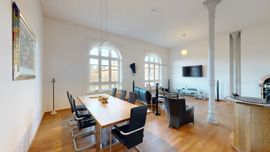 offener Wohn- und Essbereich - Wohnung kaufen in Landau in der Pfalz - Exklusive Penthouse-Wohnung im Lazarettgarten