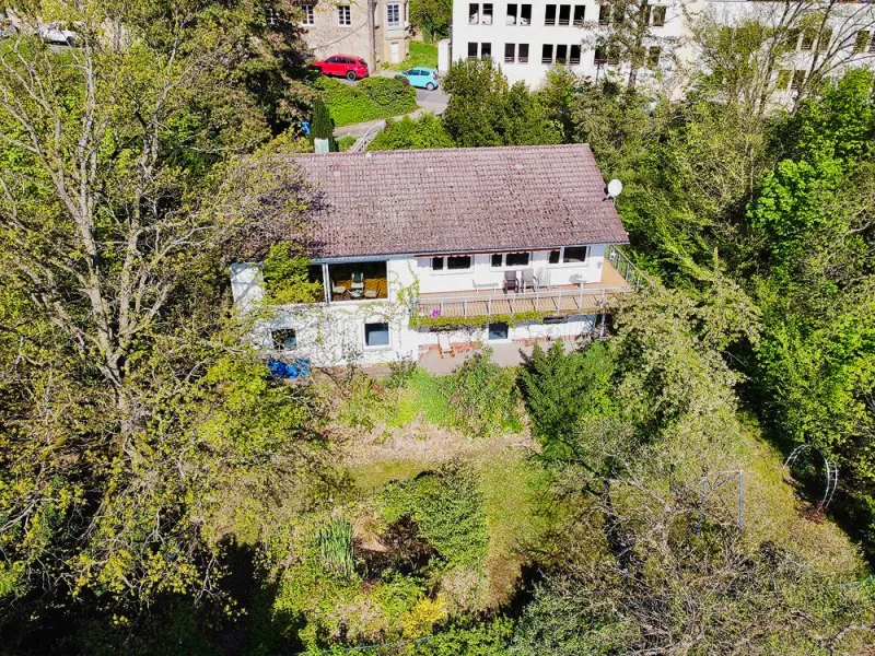 Vogelperspektive - Haus kaufen in Bad Dürkheim - Exklusives Wohnerlebnis mit Blick über die Rheinebene: Hanggrundstück zur flexiblen Nutzung!