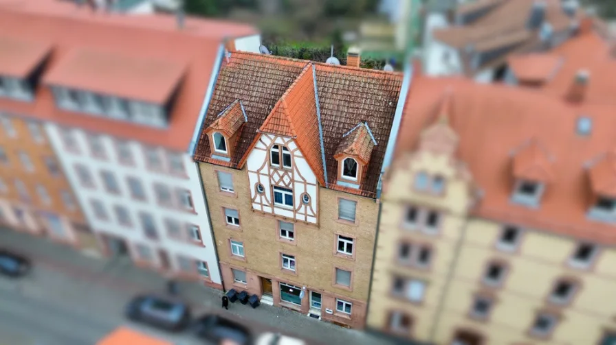 Drohnenansicht - Haus kaufen in Ludwigshafen am Rhein - Historische Renditeliegenschaft aus der Gründerzeit in gut vermietbarer Lage