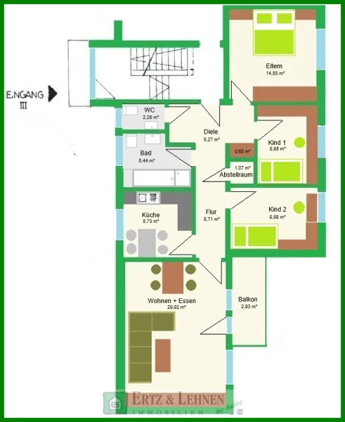 Grundriss - Wohnung kaufen in Wittlich - 4 Zimmer-Erdgeschoss-Wohnung in Wittlich-Wengerohr