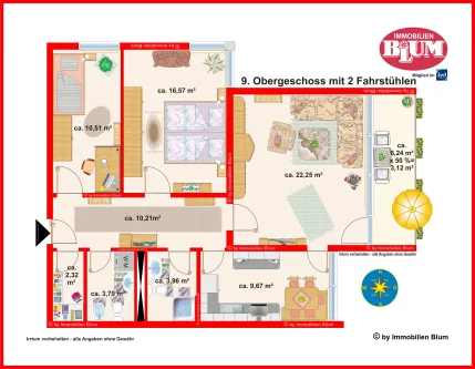 Wohnungsgrundriss - Wohnung kaufen in Frankenthal (Pfalz) - gepflegte 3-Zimmer-Eigentumswohnung mit großer Loggia und TG-Stellplatz in ruhiger Wohnlage von Frankenthal