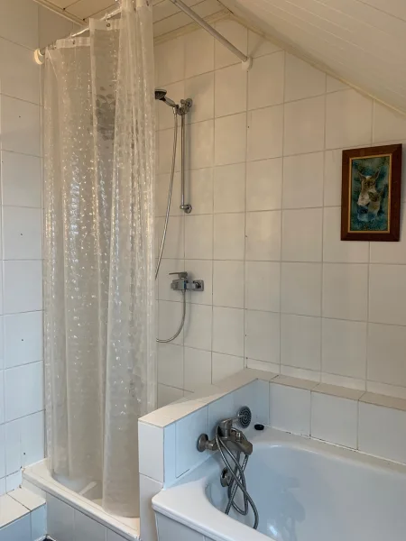 Ansicht Badezimmer mit Wanne und Dusche