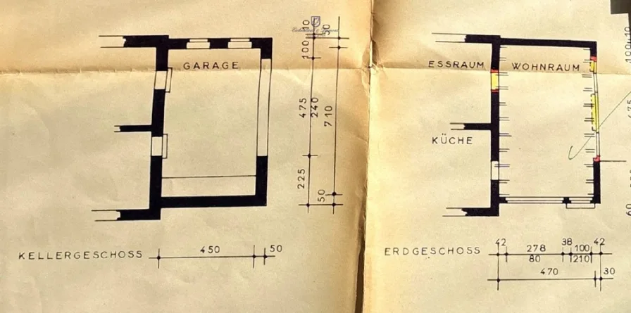 Grundriss Garage und Wohnraum Anbau