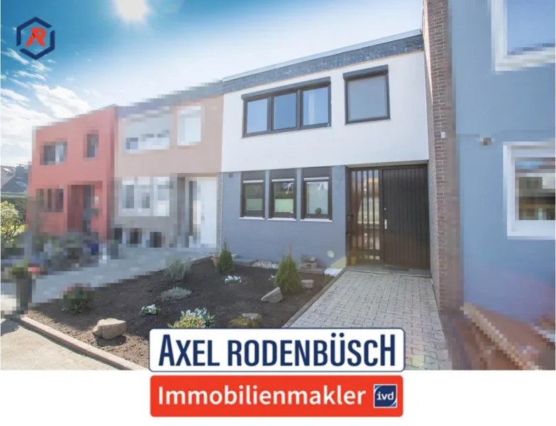Hausansicht - Haus kaufen in Erftstadt - Erftstadt-Liblar, gemütliches Reihenhaus mit Garage und sonnigem Süd-/Westgarten!