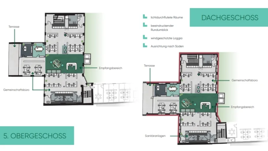 Grundriss 5OG und Dachgeschoss