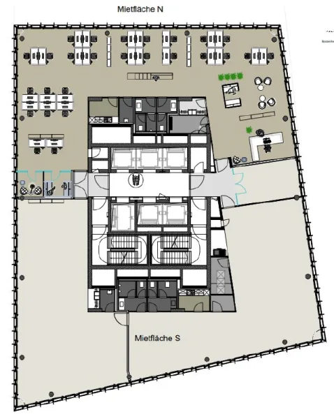 Grundriss - Nordseite - Großraum