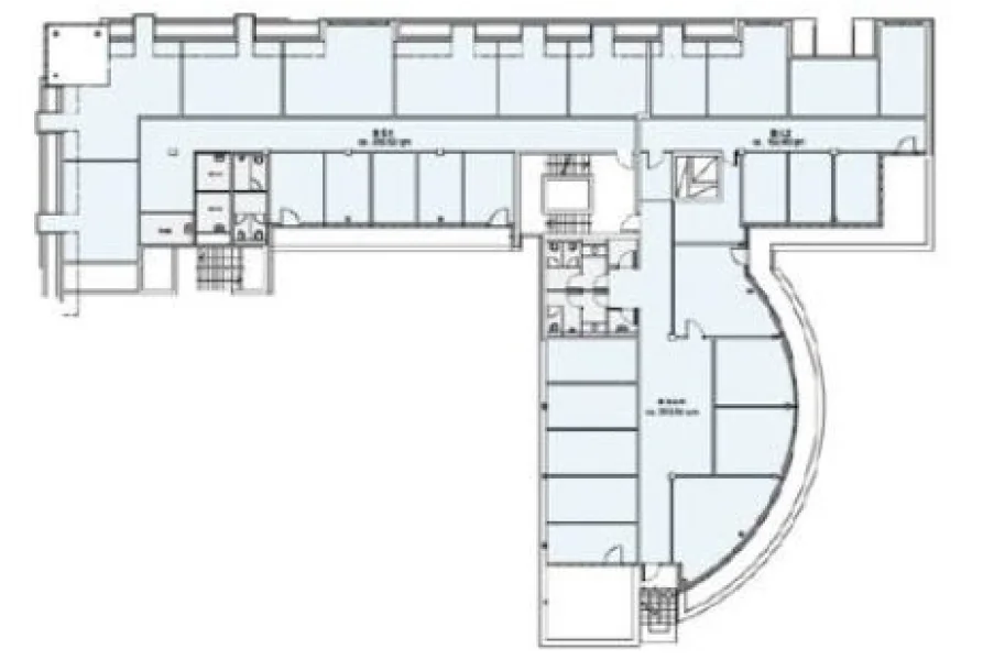 Grundriss Bürofläche (Haus Nr 2) 5 OG- 780,61 m²