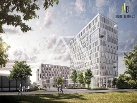 Berliner Haus Rendering - Büro/Praxis mieten in Wolfsburg - Hoch hinaus in zertifiziertem Green-Building: Nachhaltige Büroflächen im Berlinerhaus