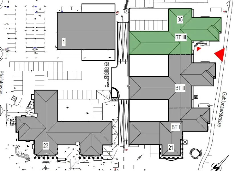 Lageplan BT III