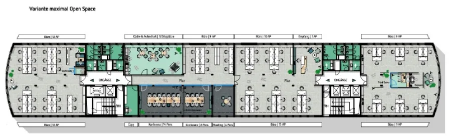 Grundriss Regelgeschoss - Haus 1 - Open-Space